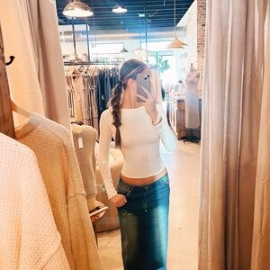 Edikted maxi Denim Skirt